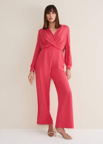 Phase Eight Mindy Wide Leg Jumpsuit Pink USA | 3192487-PN